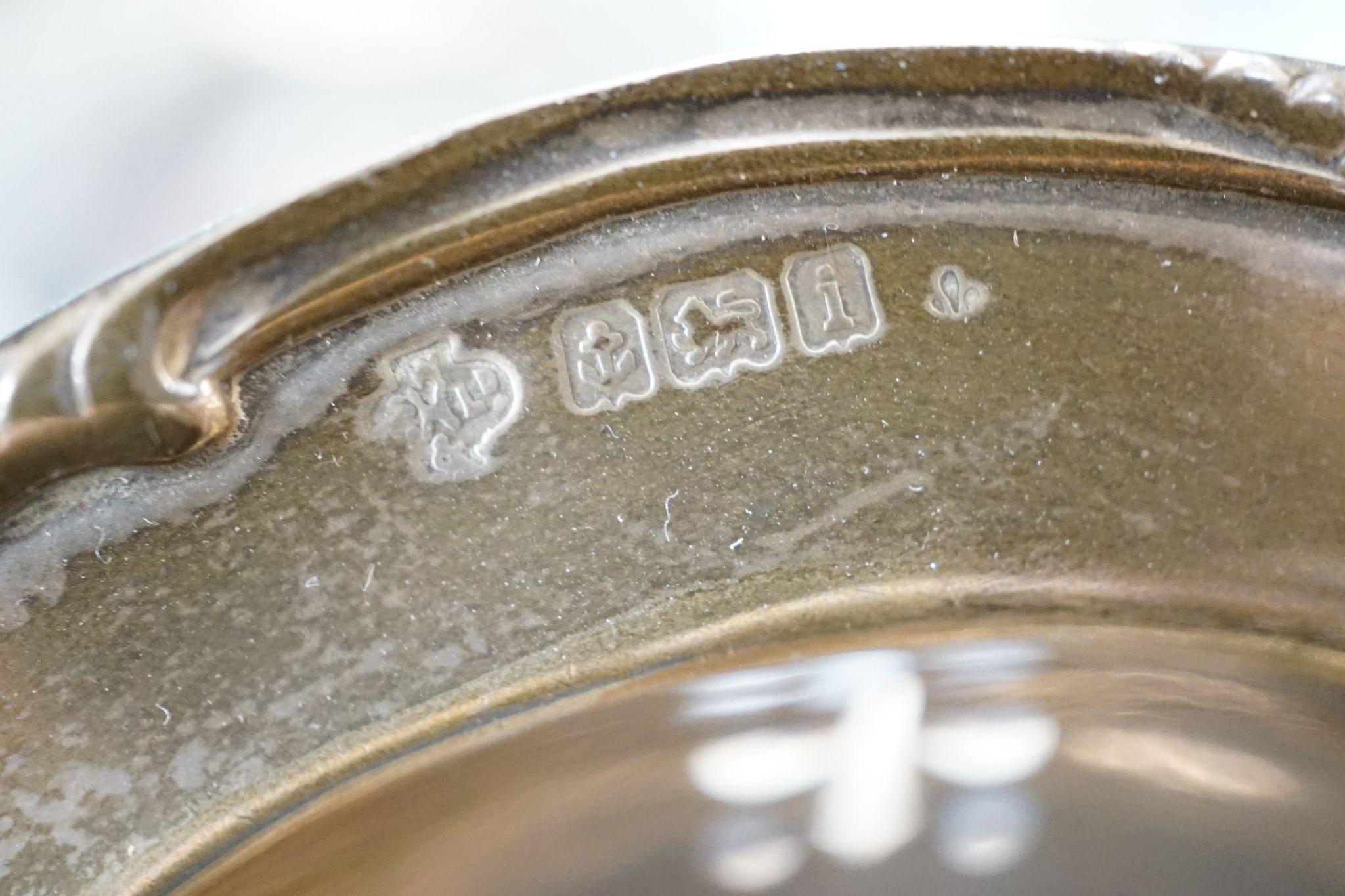 A four piece plated tea set and tray